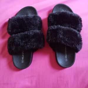 Wild diva fur slipper shoes